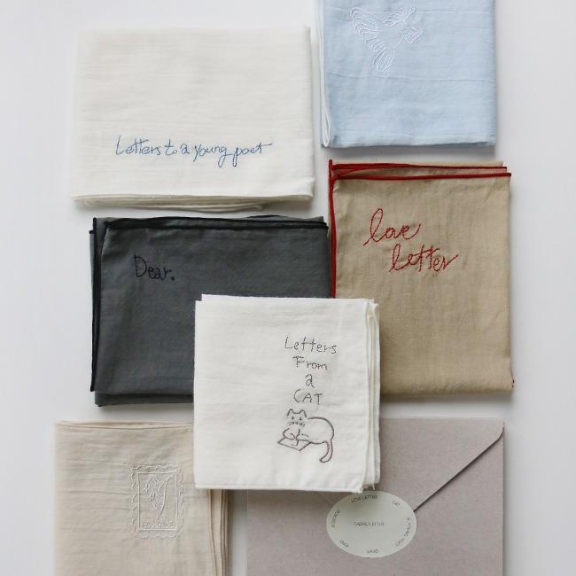 [얼그레이] FABRIC LETTER six letters 자수 손수건