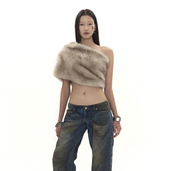 BEADED DISTRESSED JEANS