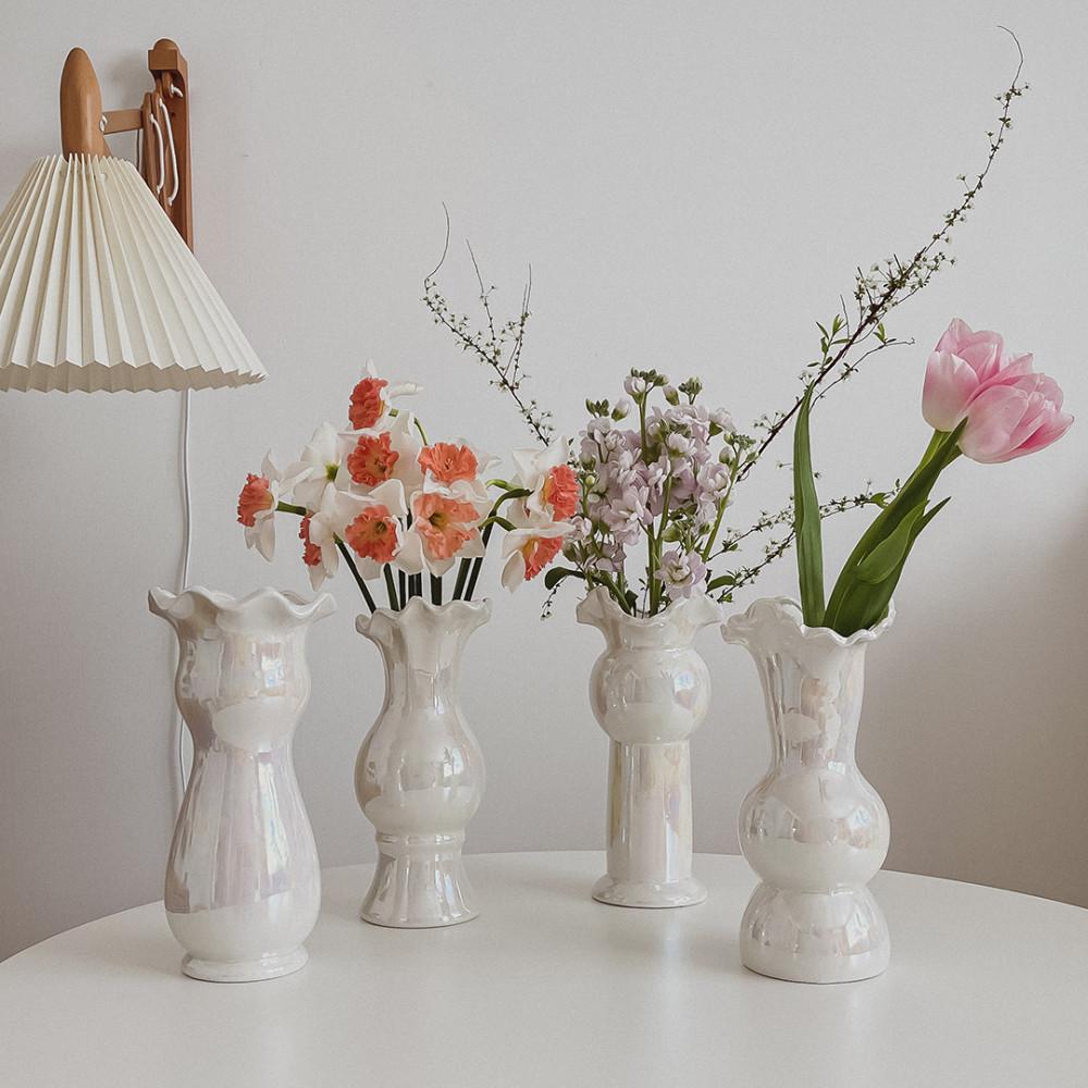 오룸 오로라 도자기 화병 오브제 인테리어 세라믹 꽃병 4타입