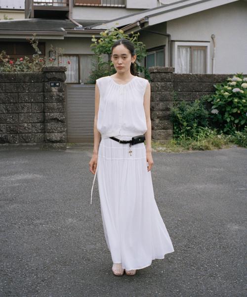 Clair shirring maxi skirt