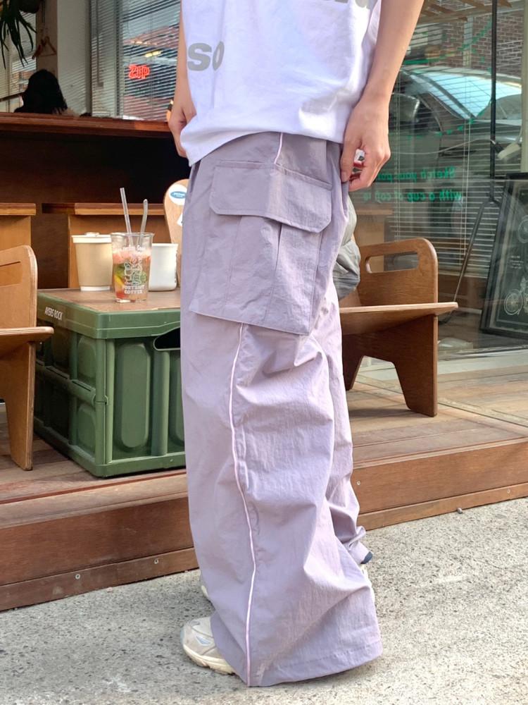 [남녀공용] 밀리 파이핑 나일론 카고 팬츠 /3colo