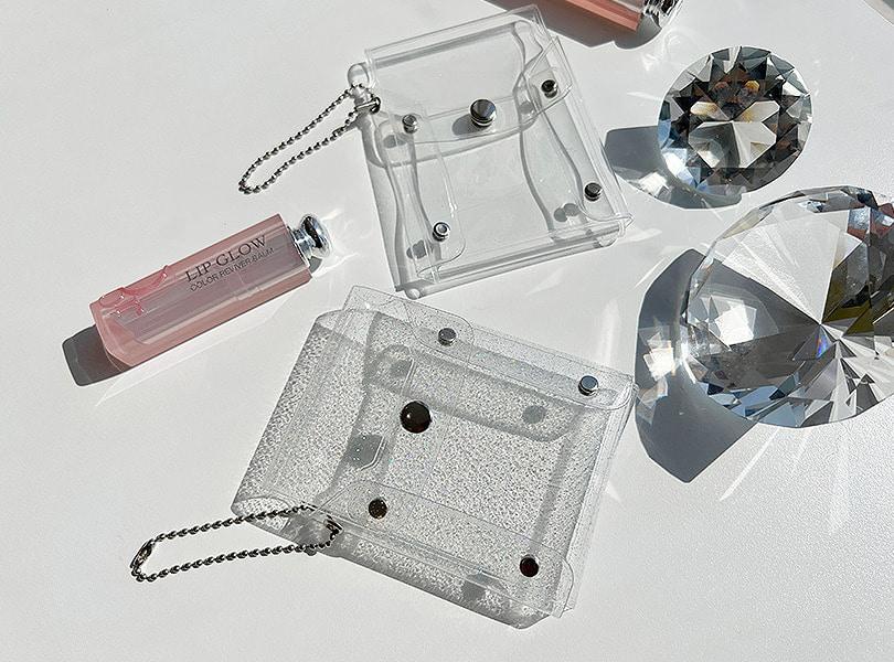 유유존 투명미니파우치 PVC 화장품 립스틱 카드지갑 키링 소지품