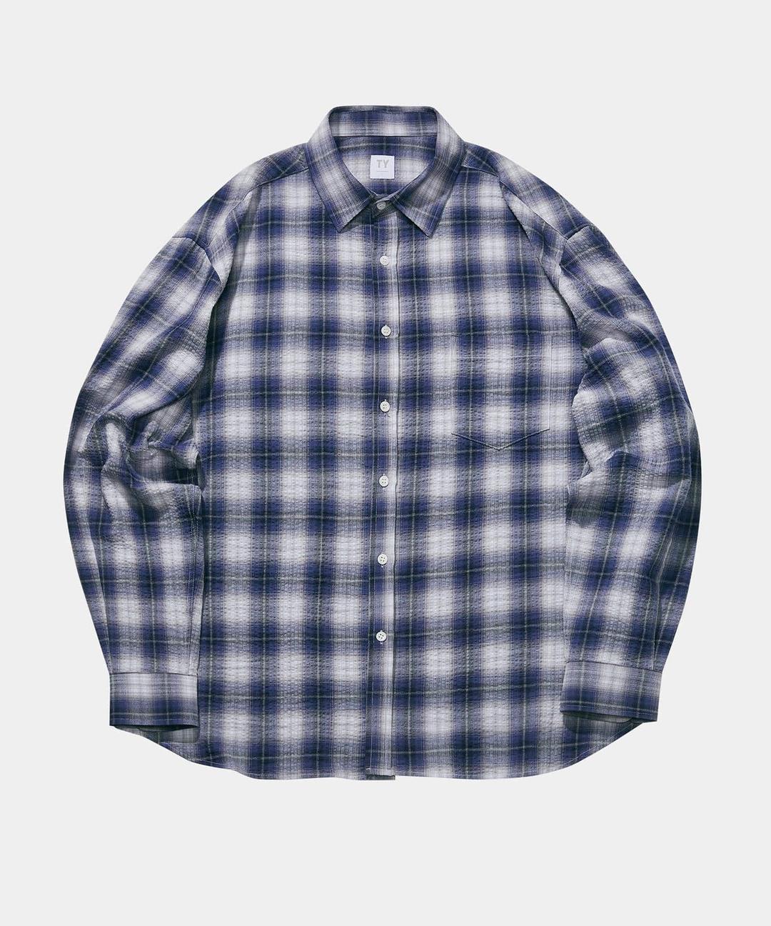 올데이 루시드 옴브레 셔츠_Navy