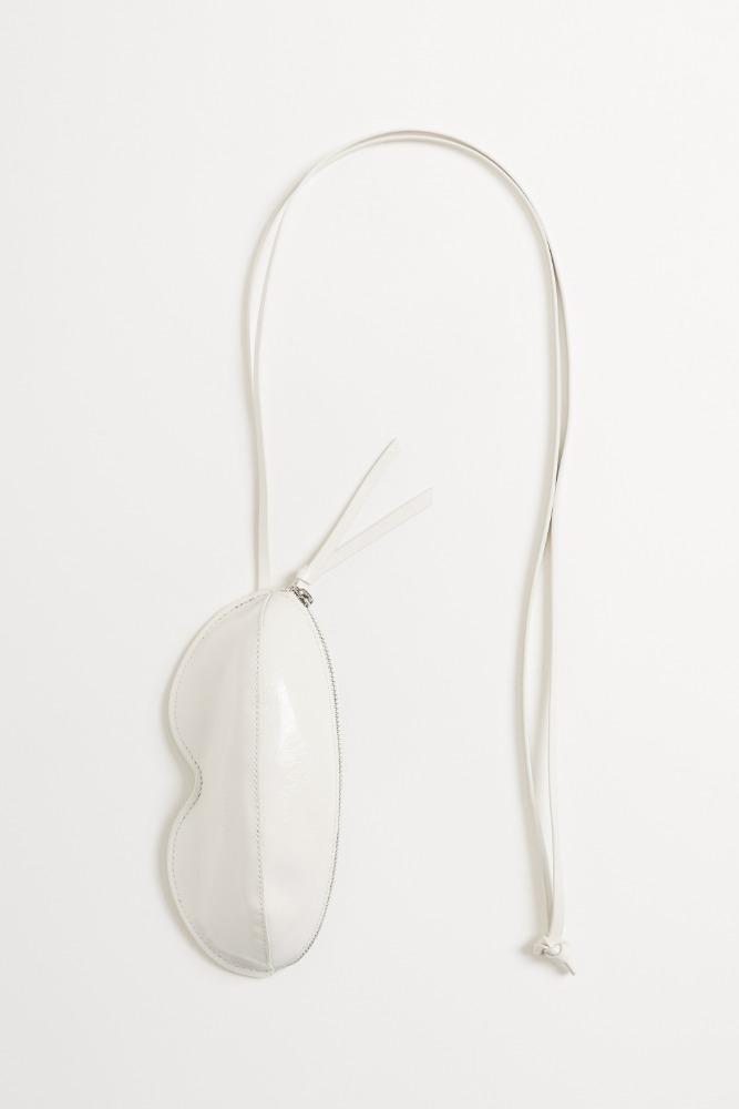 Glossy Una Eyeglass Leather Case Bag ivory