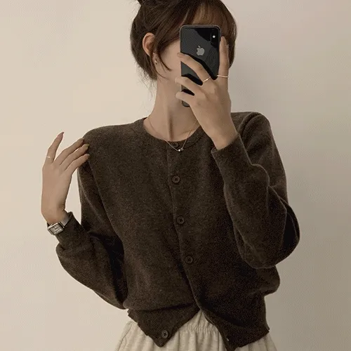 [인생 가디건/이유있는 추천~/2만장 돌파!!] 스노우 라운드 무지 베이직 캐주얼 허리잘록 봄옷 기본 긴팔 가디건 11color