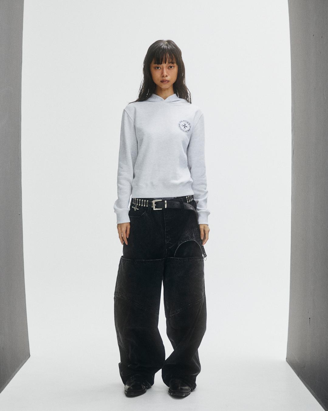 Circle Logo Slim Hoodie (MELANGE WHITE)