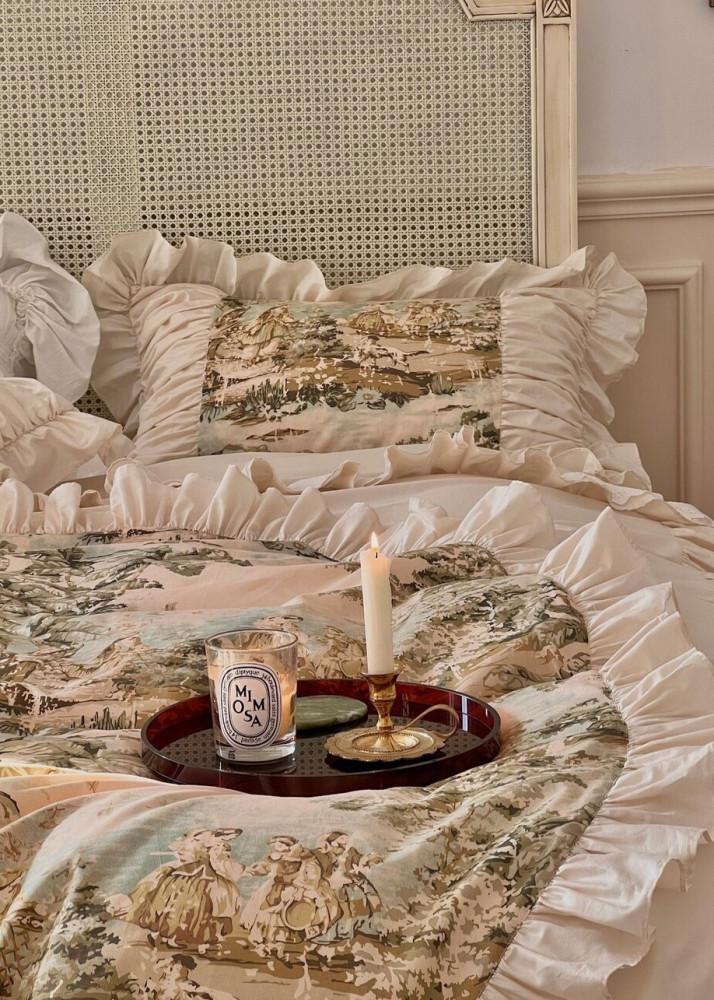 델리아 프릴 베딩 커버 세트