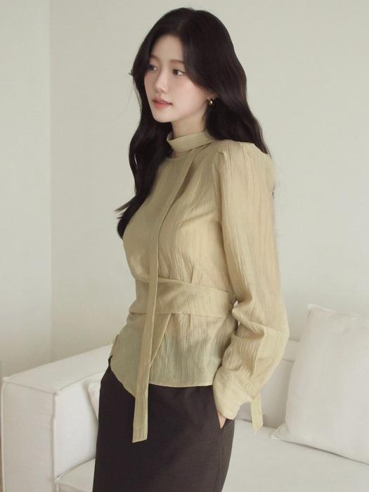 [투플리 PICK] 그레이,민트 당일출고![25 NEW 칼라] Waist Tuck-decorative Blouse 4color
