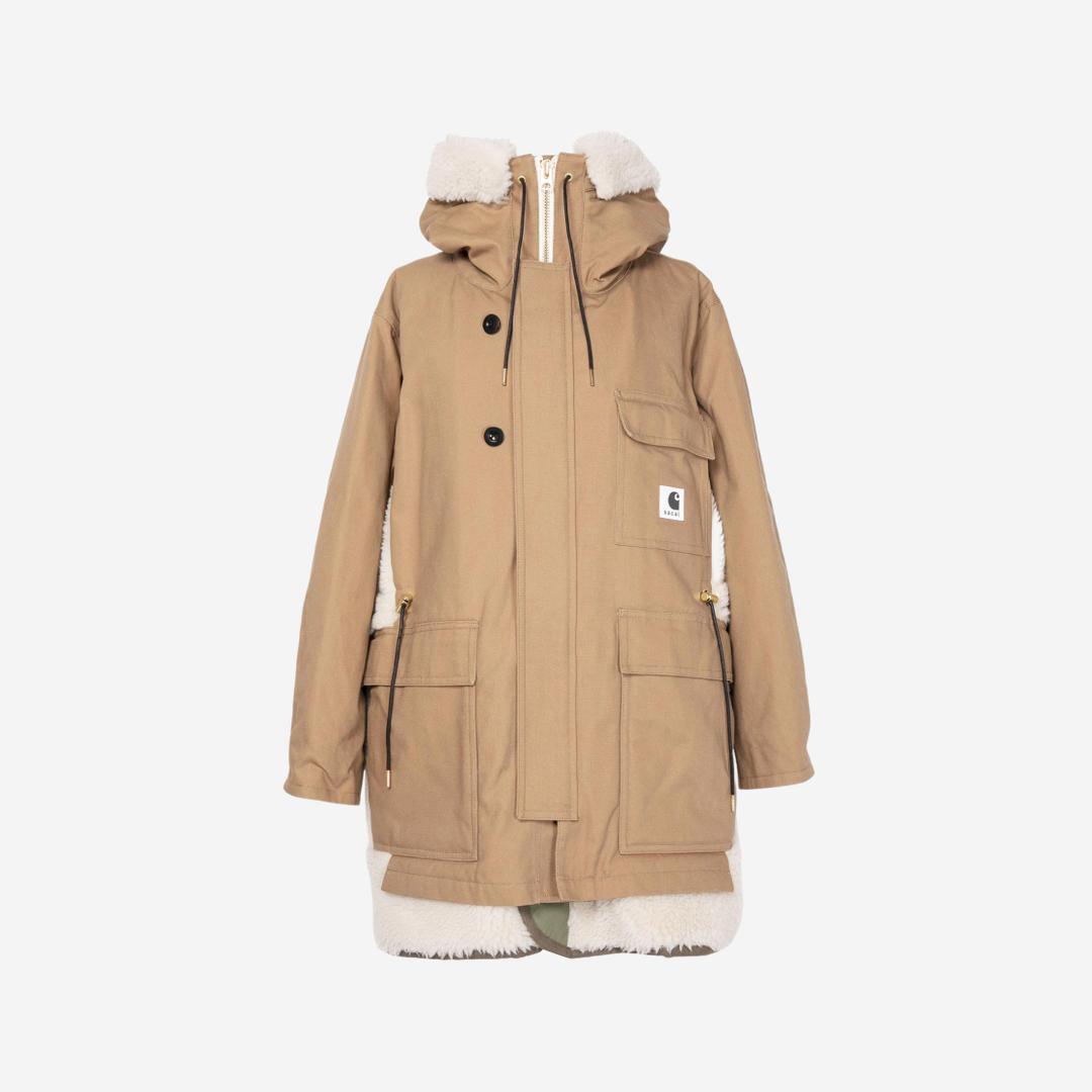 사카이 Sacai x Carhartt WIP Canvas Parka Siberian Beige