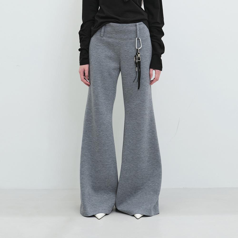 Wide Flare Pants (Melange Grey)