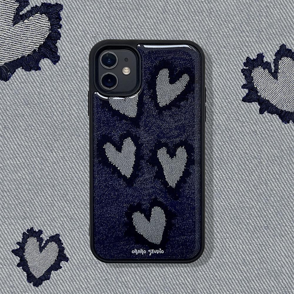 오하호스튜디오 Heart Denim 하트데님 에폭시 범퍼케이스 아이폰11