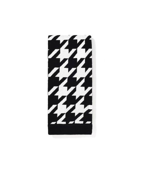 Jacquard houndstooth muffler [Black]