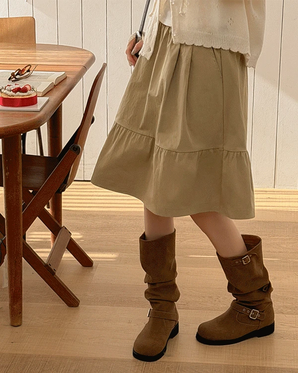 [무배][기획특가]사야 플레어 미디 스커트