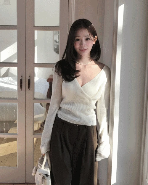 [  고슬고슬 🪻 ] 베레 WOOL 사이드 언발 버튼 랩 CD