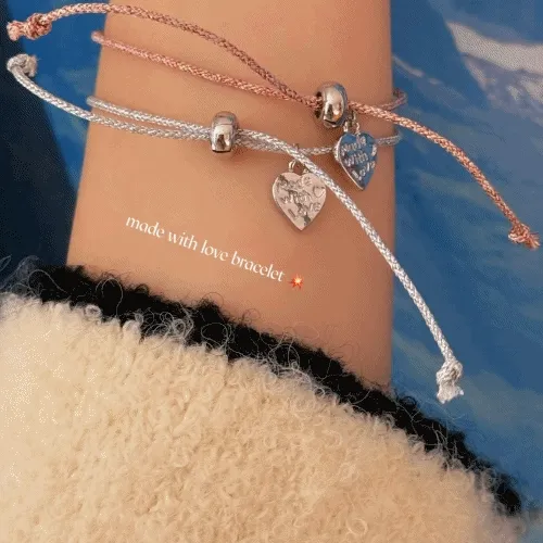 *nct wish 착용 ᦂ* made with love bracelet 팬던트 줄 팔찌🍥🤍