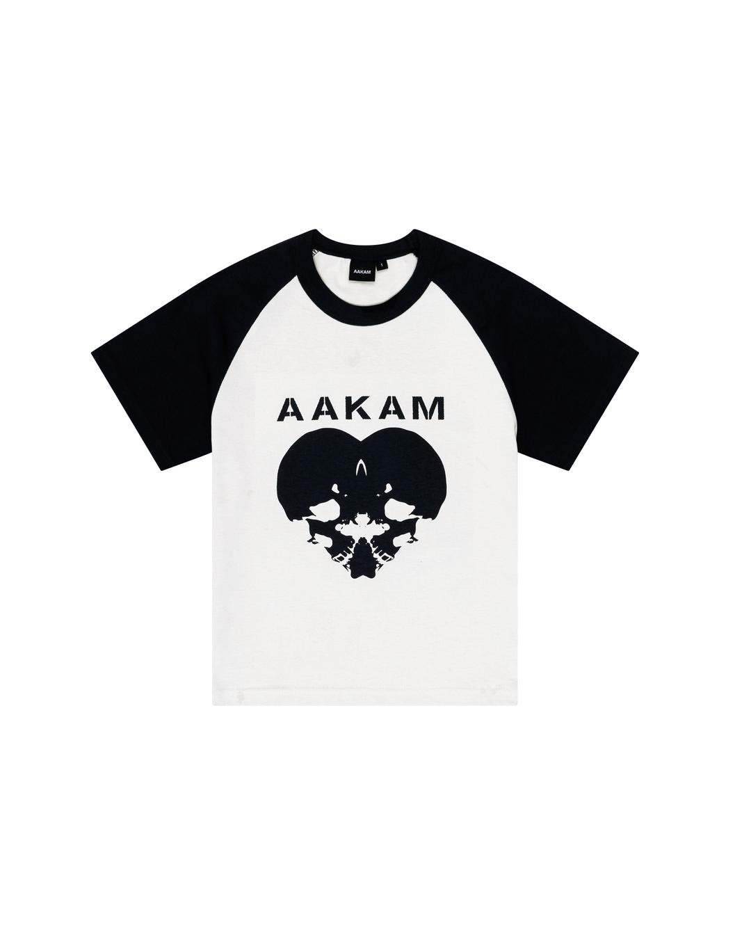 Skull Heart Raglan Half Top (Black)