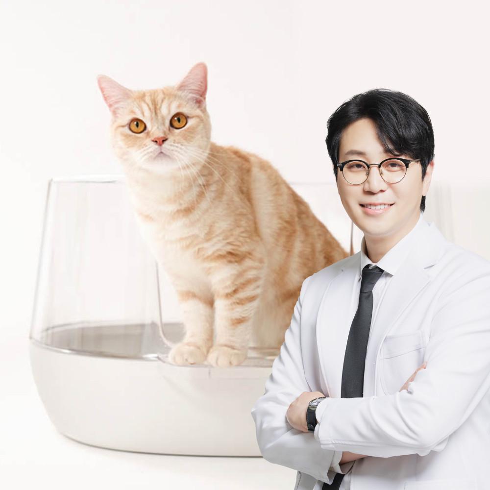 냥쌤 고양이 투명화장실 오픈형 대형 배변통 변기 화이트