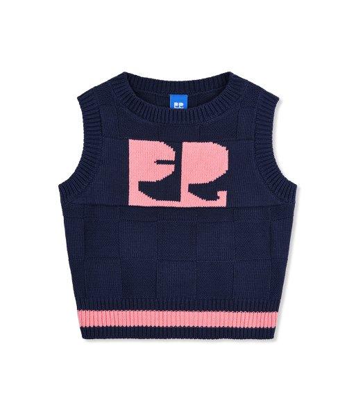 FR로고 니트 베스트(NAVY)
