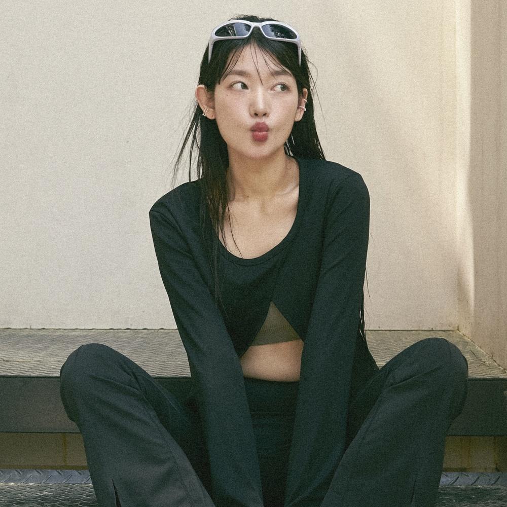 나인아워즈 래쉬가드 커버업 블랙