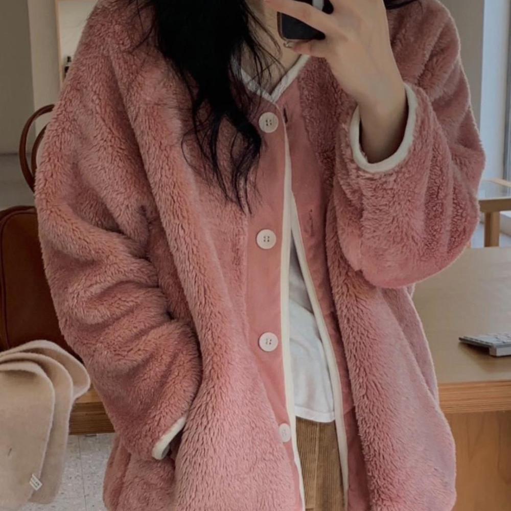 클루니 수면 양털 홈웨어 가디건 (4colors)