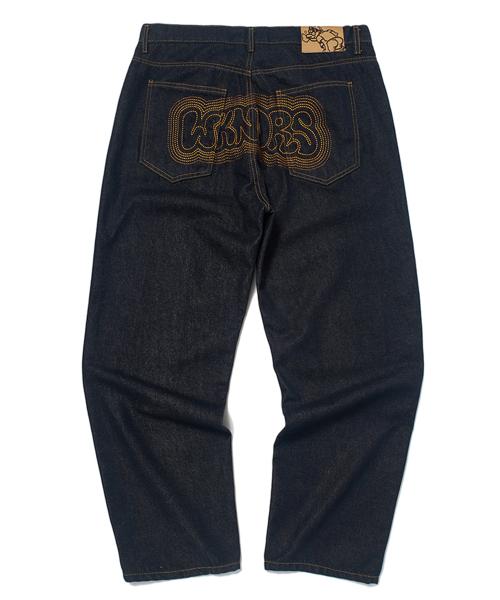 CHAIN STITCH DENIM PANTS (DENIM)