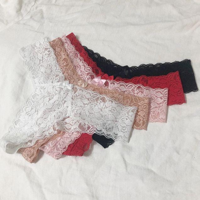 자수 레이스 티팬티