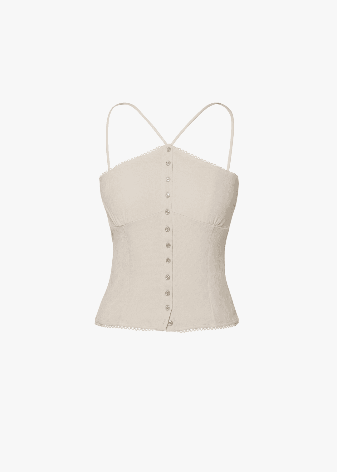 벨벳 홀터 탑 아이보리