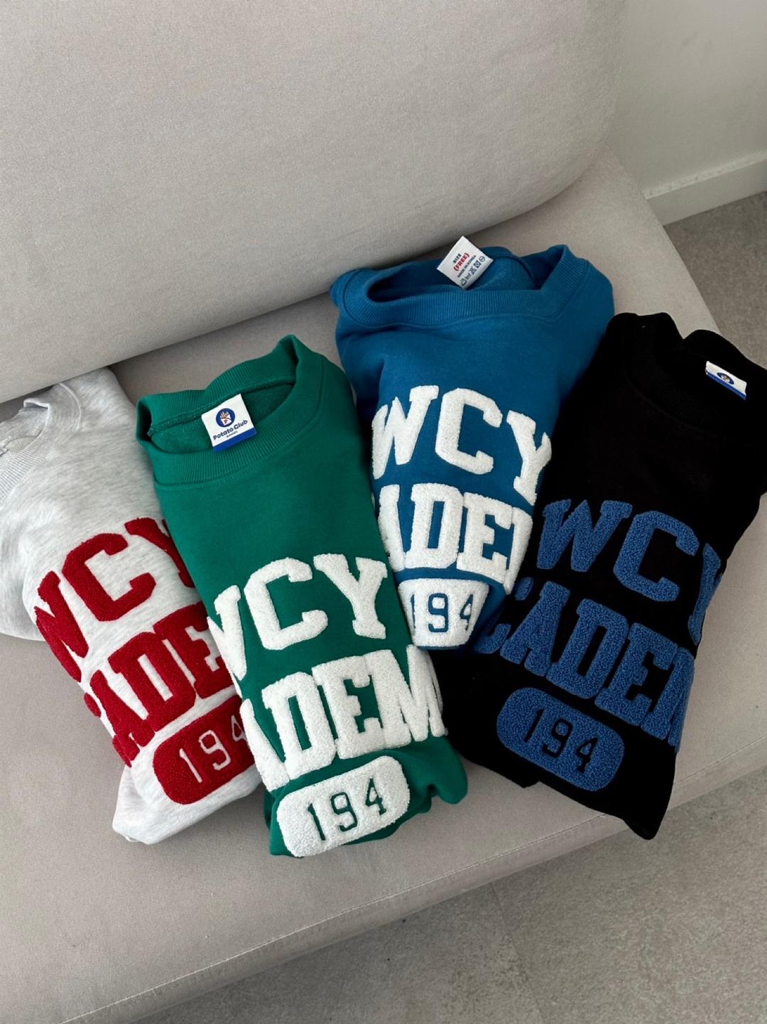 194 부클 남녀공용 기모 오버핏 프리사이즈 코튼 맨투맨 티셔츠