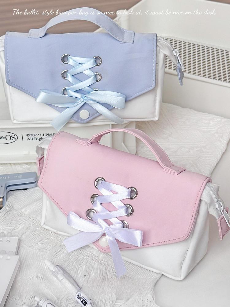 수심 Ballet Ribbon Pen Case 발레 필통 리본 키치 y2k 가방 다꾸