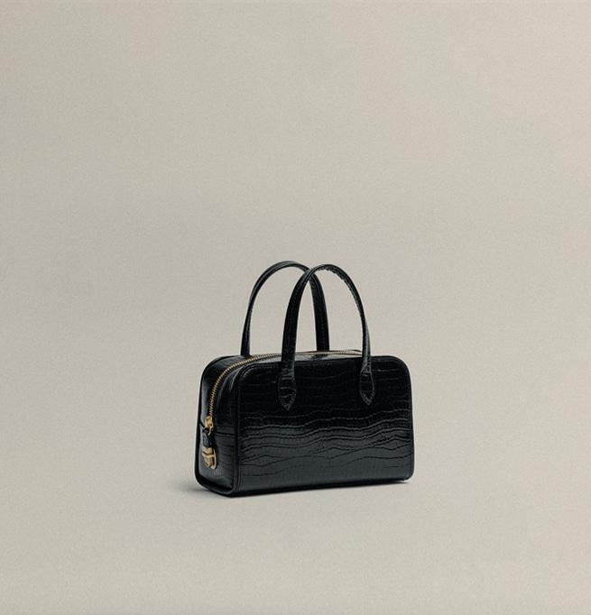 SAC LOQUET MINI CROCO BLACK