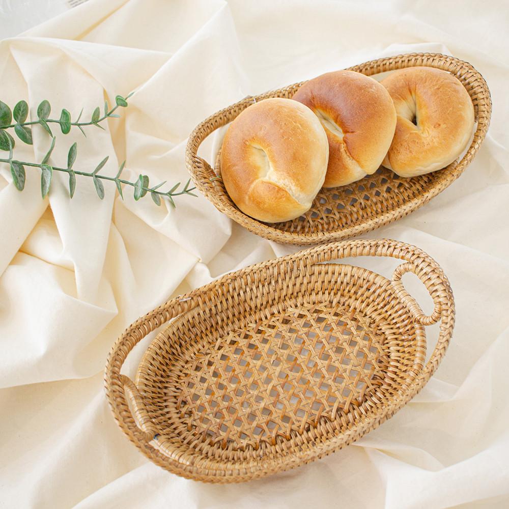 만다린 라탄 다용도 바구니 트레이 바스켓 빵 과일 귤 소쿠리