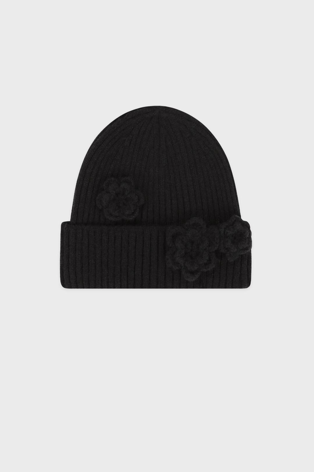 Flower Beanie (Black)