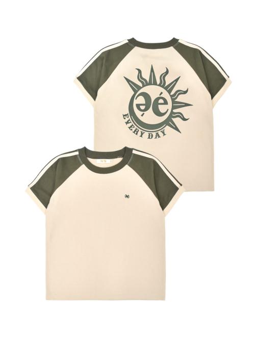 Sun Moon Raglan Crop S/S - Green