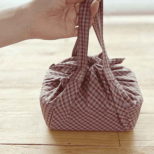 ms활용도가 좋은 드라이체크 도시락보자기 (2color) 간식커버, 드라이체크 퍼플, 1개 - 도시락가방/런치백 | 쿠팡