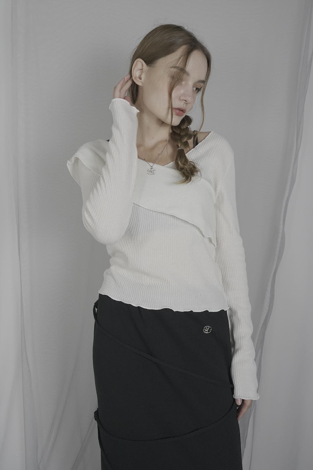V-neck wrap knit