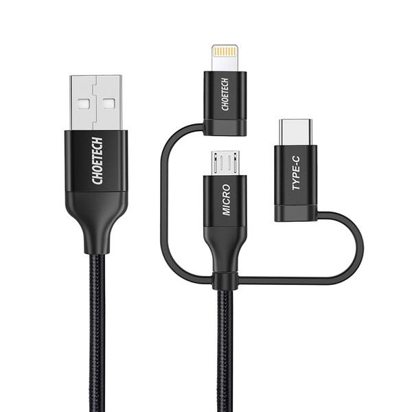 CHOETECH 초텍 MFi 3in1 USB to C타입+라이트닝 8핀+5핀 케이블 (1.2m) IP0030