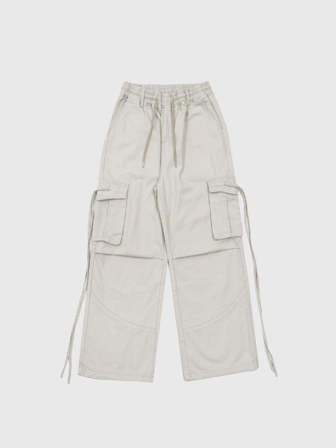 프롬뮤즈 strap cargo banding pants