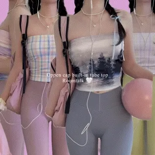 [짐웨어/필라테스] 오펜 캡내장 튜브탑