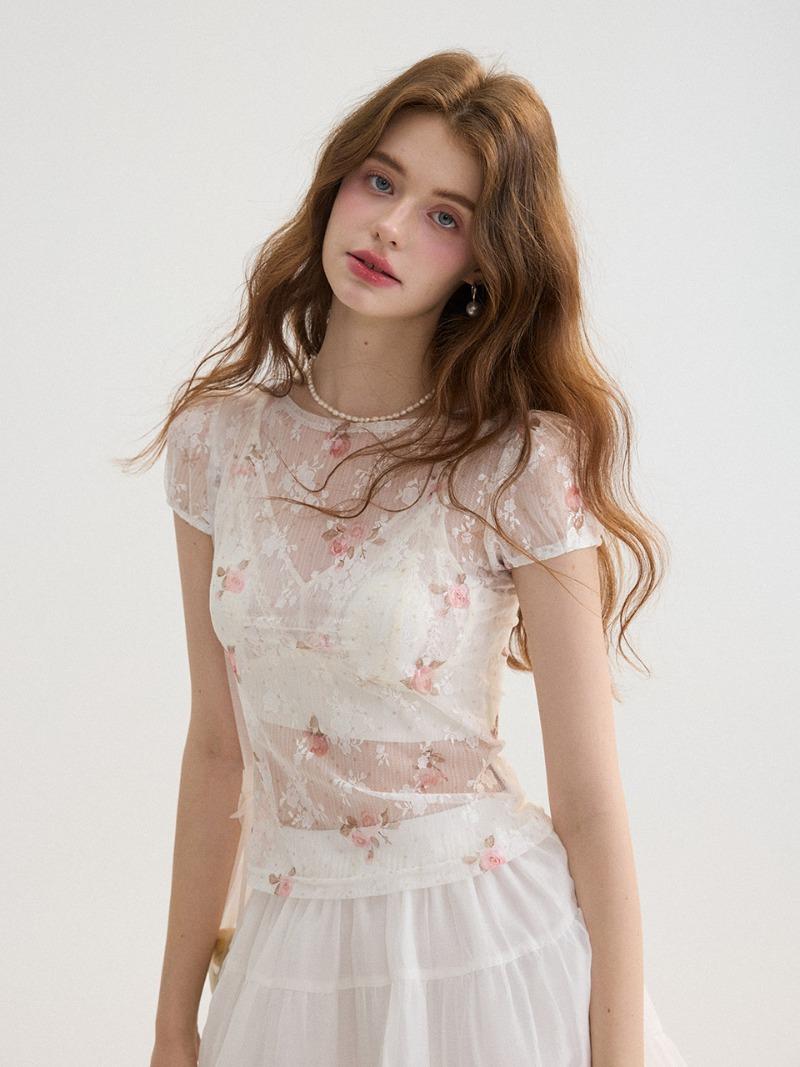 에어리 블룸 메쉬 탑