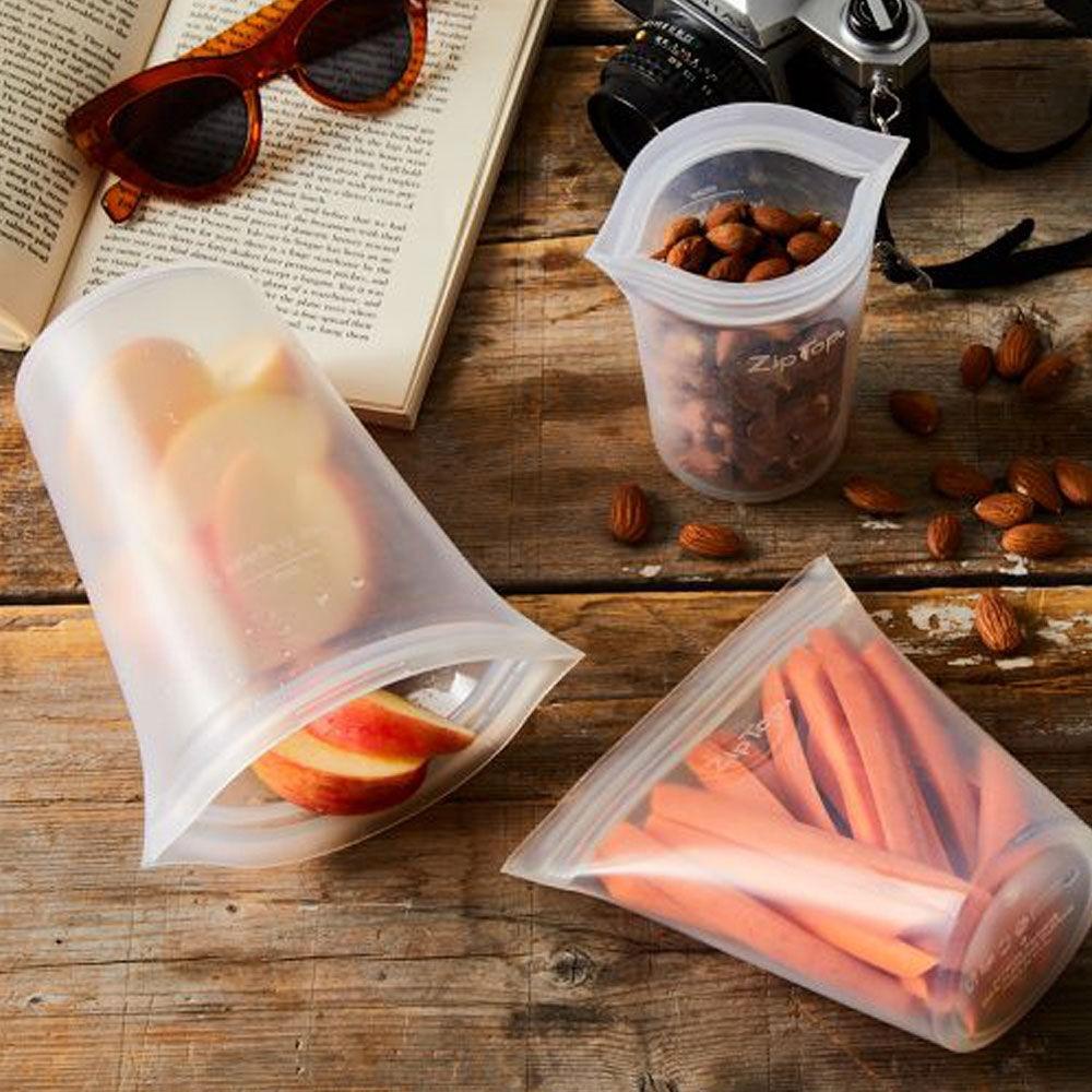 집탑 실리콘 지퍼백 컵 스몰+미디움+라지 세트