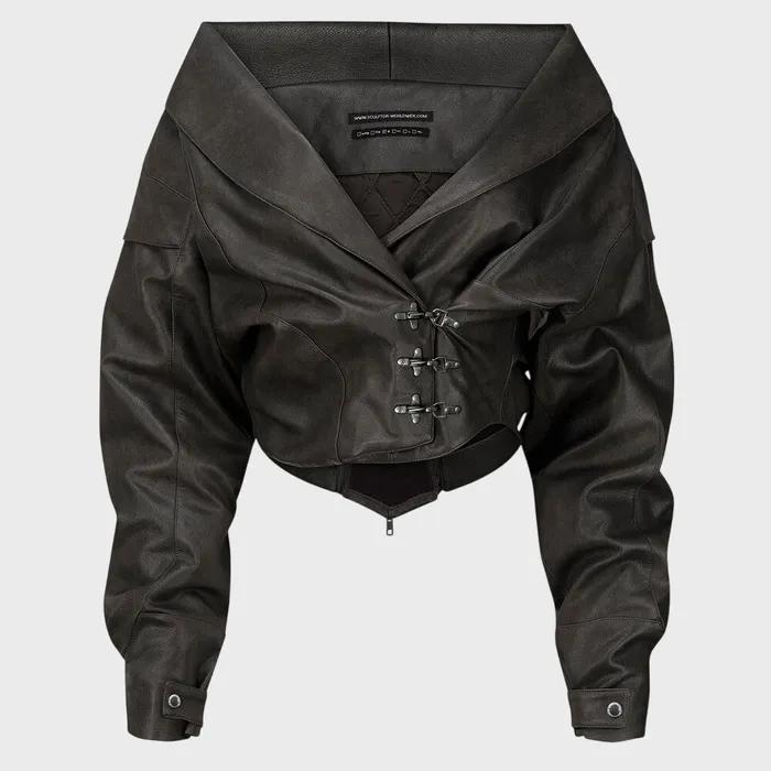 Corset Latch Down Jacket Charcoal