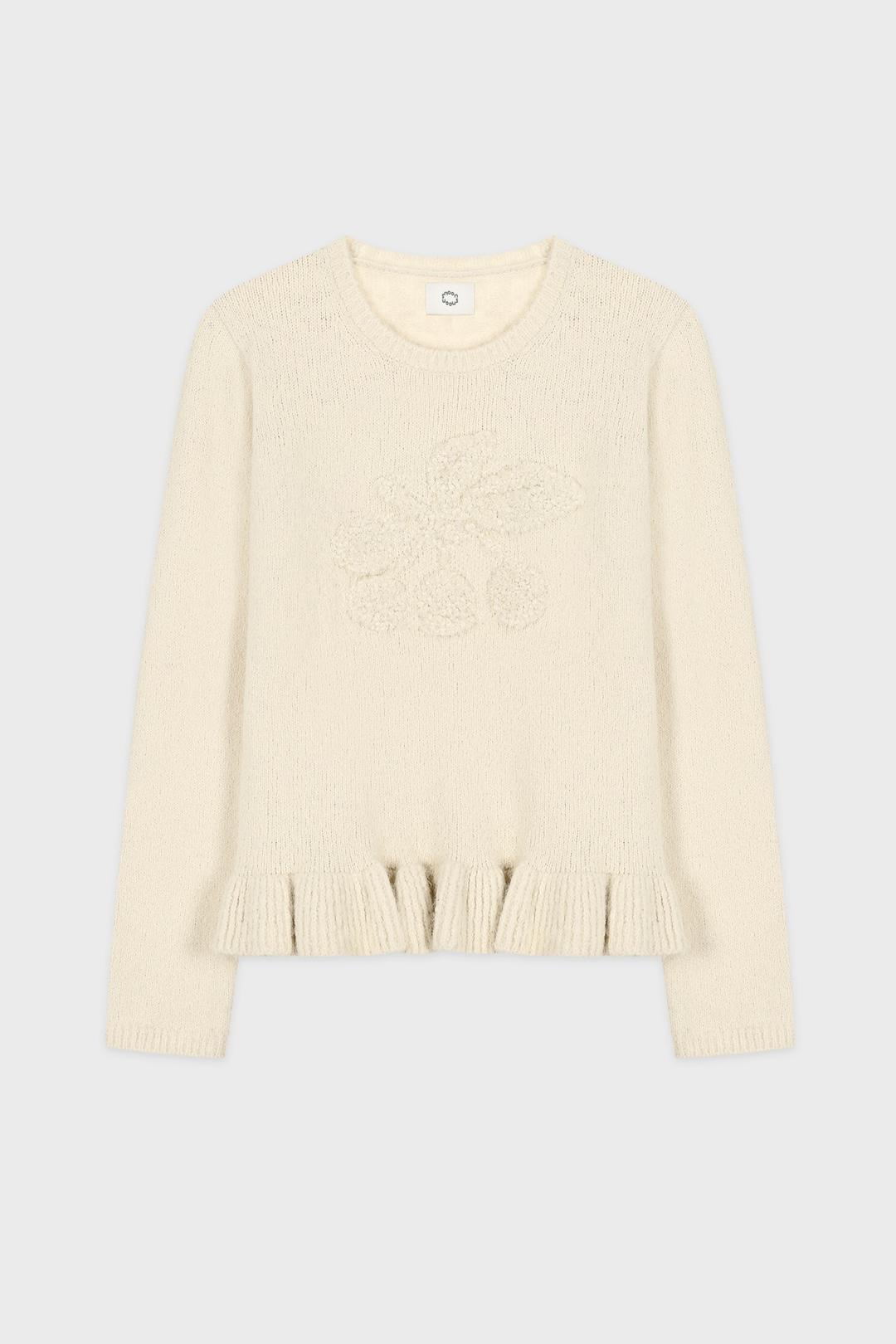 Berry Frill Pullover Knit (Ivory)
