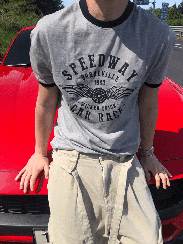 [당일발송/주문폭주/구디션추천/머슬핏] Speedway muscle ringer tee