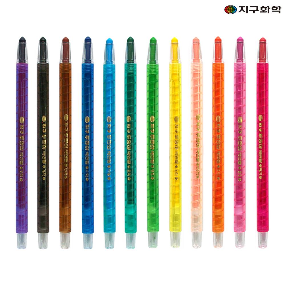 지구화학 투명이 샤프식 색연필 낱개 단색 낱색