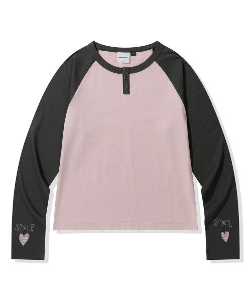 (우먼) 레글런 헨리넥 롱슬리브_핑크