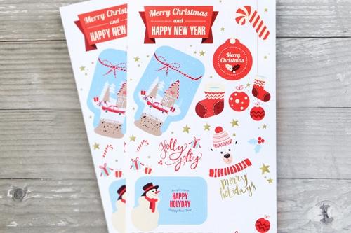 크리스마스 파티 키트 라벨 (2개)