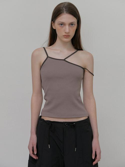 에트몽(ETMON)  Unbalanced Strap Sleeveless Top, Charcoal Brown - 사이즈 & 후기 | 무신사