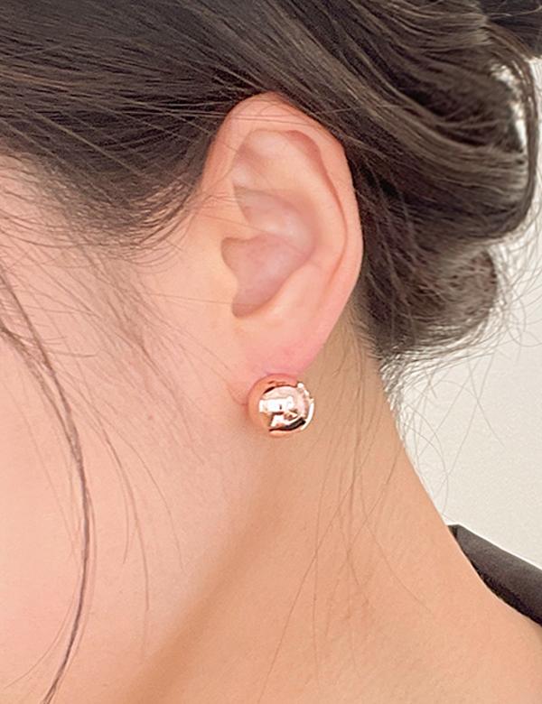 볼 원형 원터치 링귀걸이