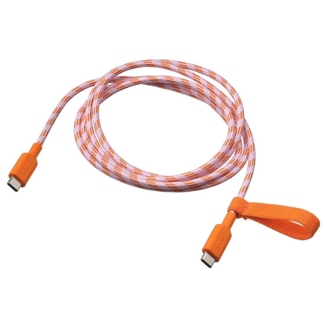 LILLHULT 릴훌트 USB-C to USB-C 케이블 - 오렌지/핑크 1.5 m