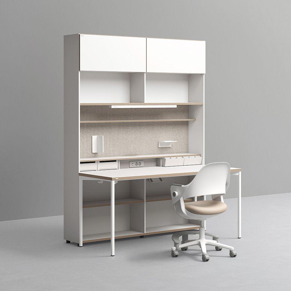 데스커 1600폭 6단 멀티책상세트(조명+도어형)+링고/올라운드 의자 DSDEA1604J